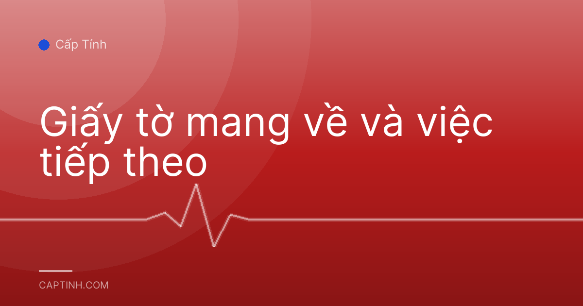 Giấy tờ mang về và việc tiếp theo